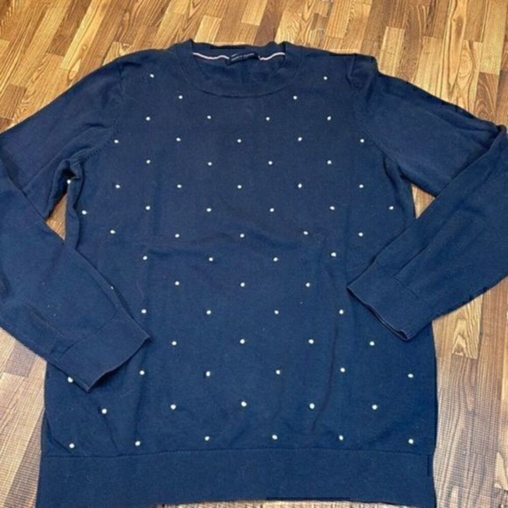 Tommy Hilfiger women’s navy blue cotton sweater. SizeM.